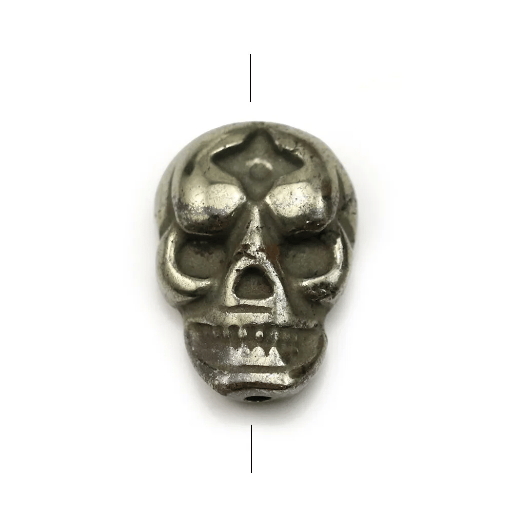 Pyrite, en forme de tête de mort, 13 * 19mm x 1pc