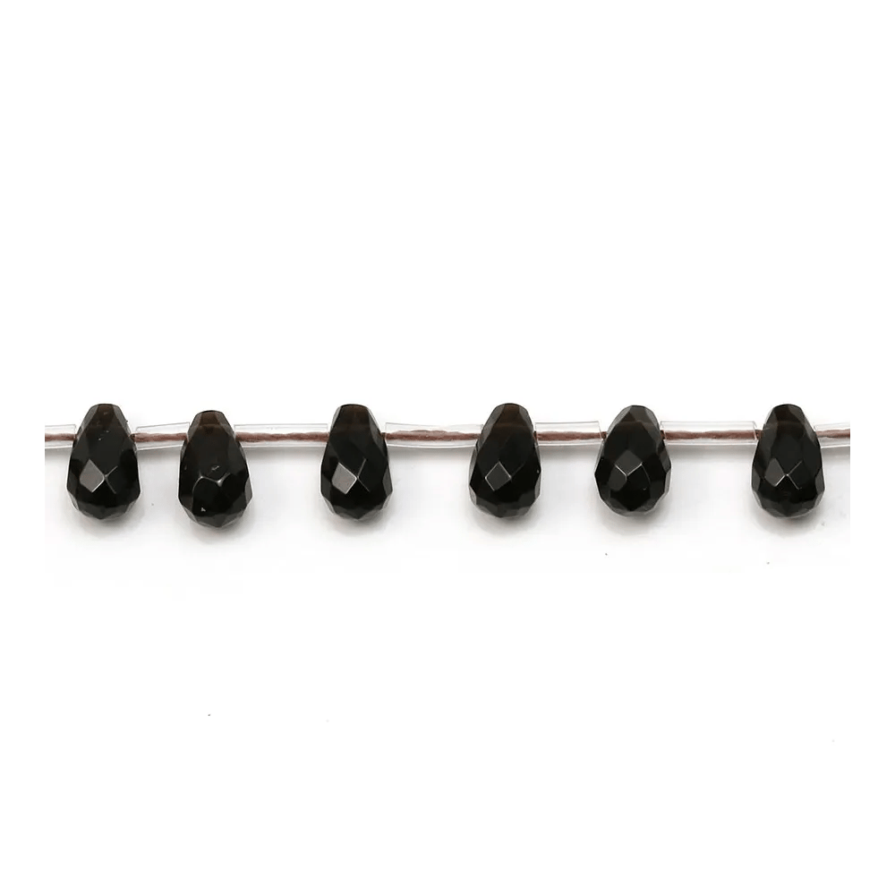 Quartz fumé, en forme de goutte facetté, 6x9mm x 4pcs