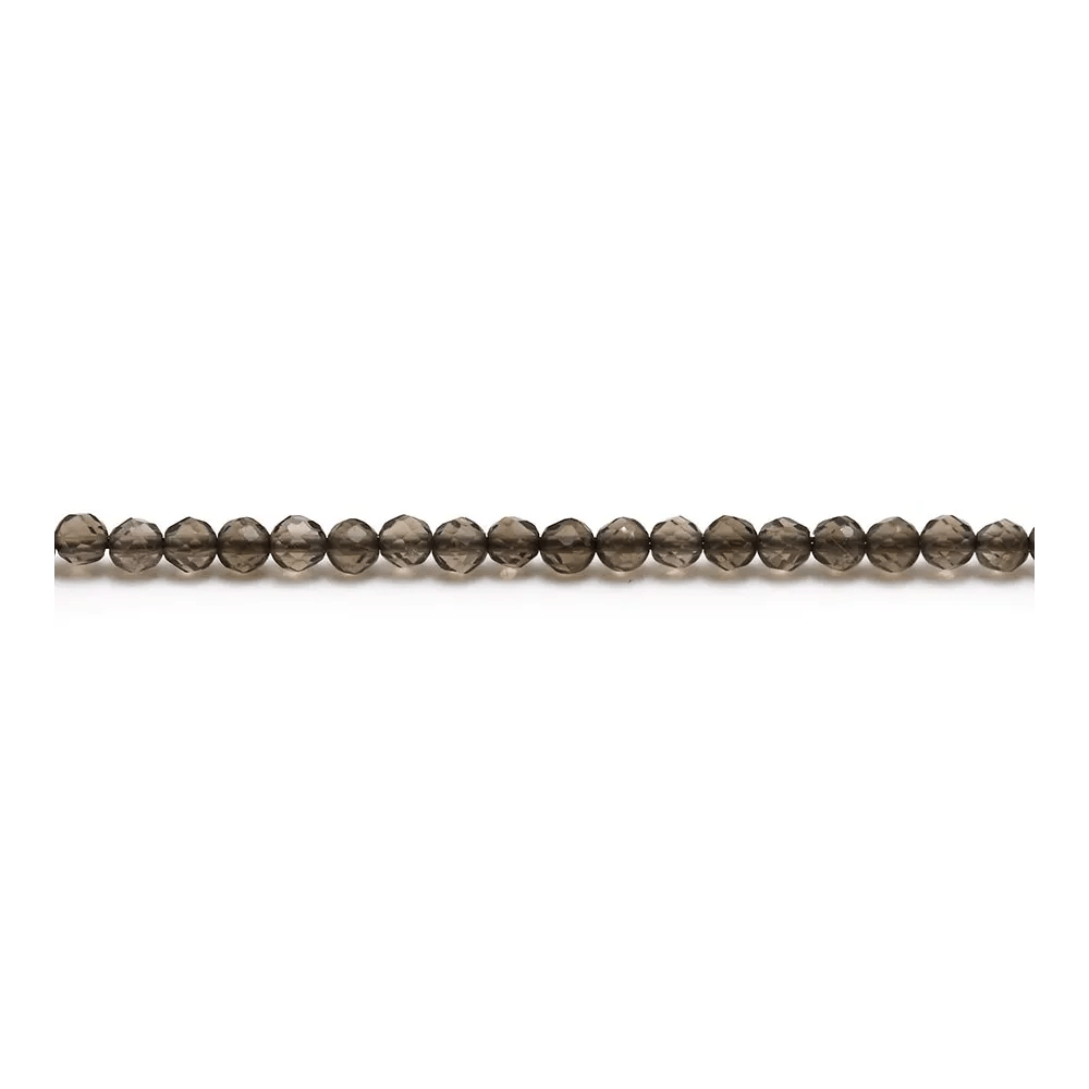 Smoked quartz in shape of round faceted, 2 - 2.5mm x 20pcs
