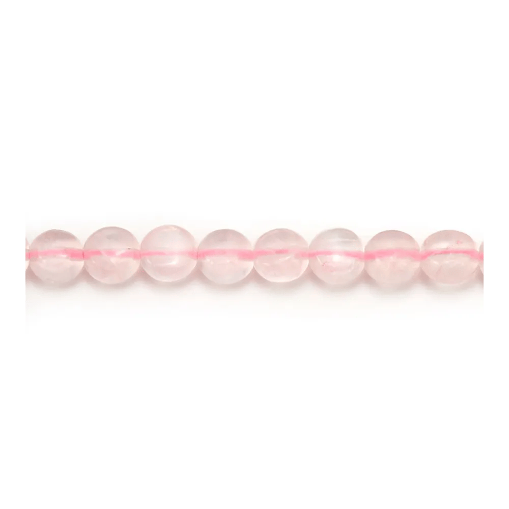 Quartz rose, de forme ronde et plate, 6mm x 40cm