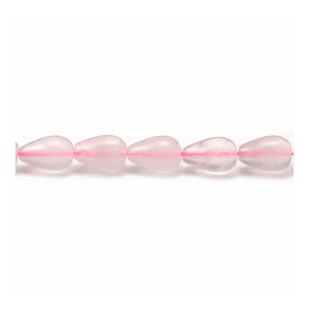Quartz rose goutte 8x12mm x 40cm