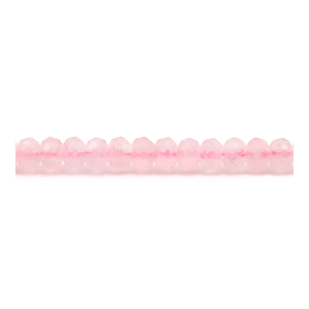 Quartz rose rondelle facette 3.5x6.5mm x 40 cm 