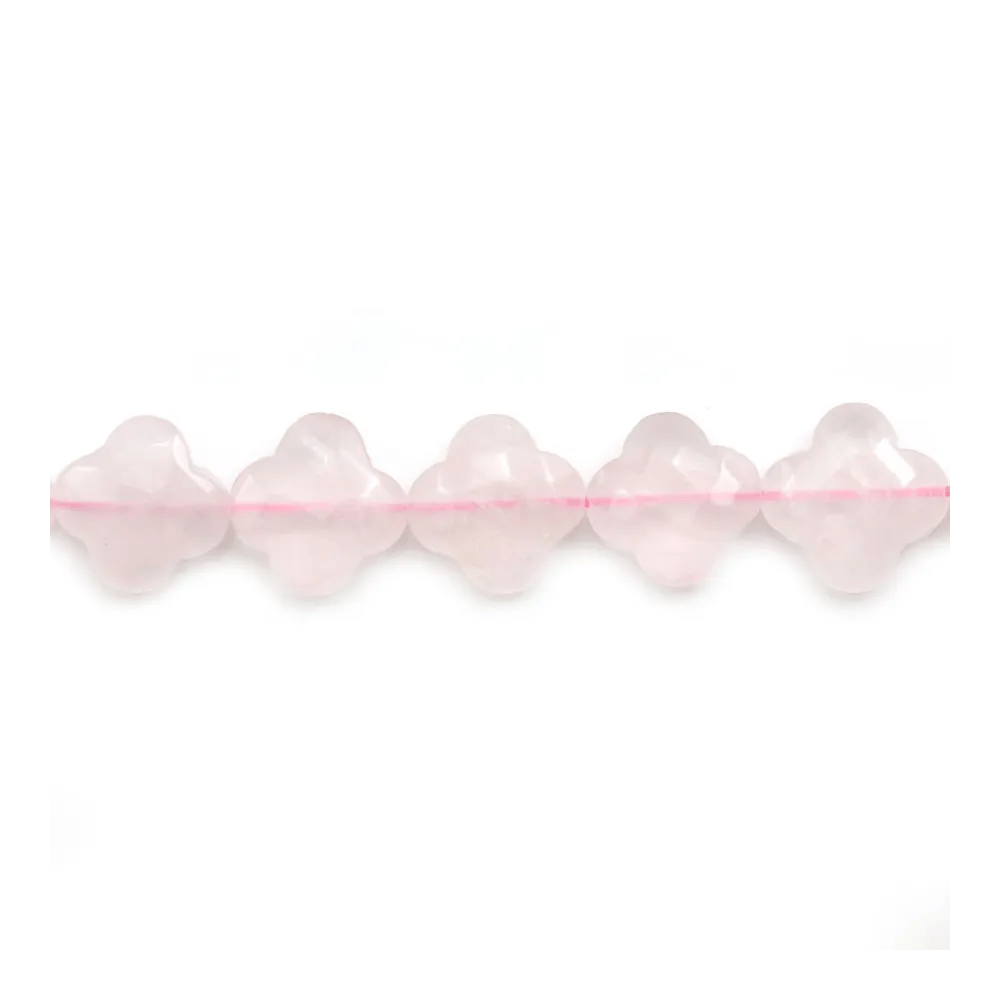 Quartz  Rose trèfle facette 13mm x 1pc 