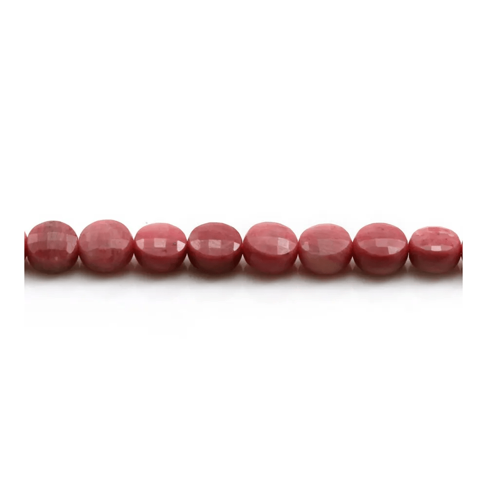 Rhodochrosite, de forme ronde plate taille 6mm x 40cm