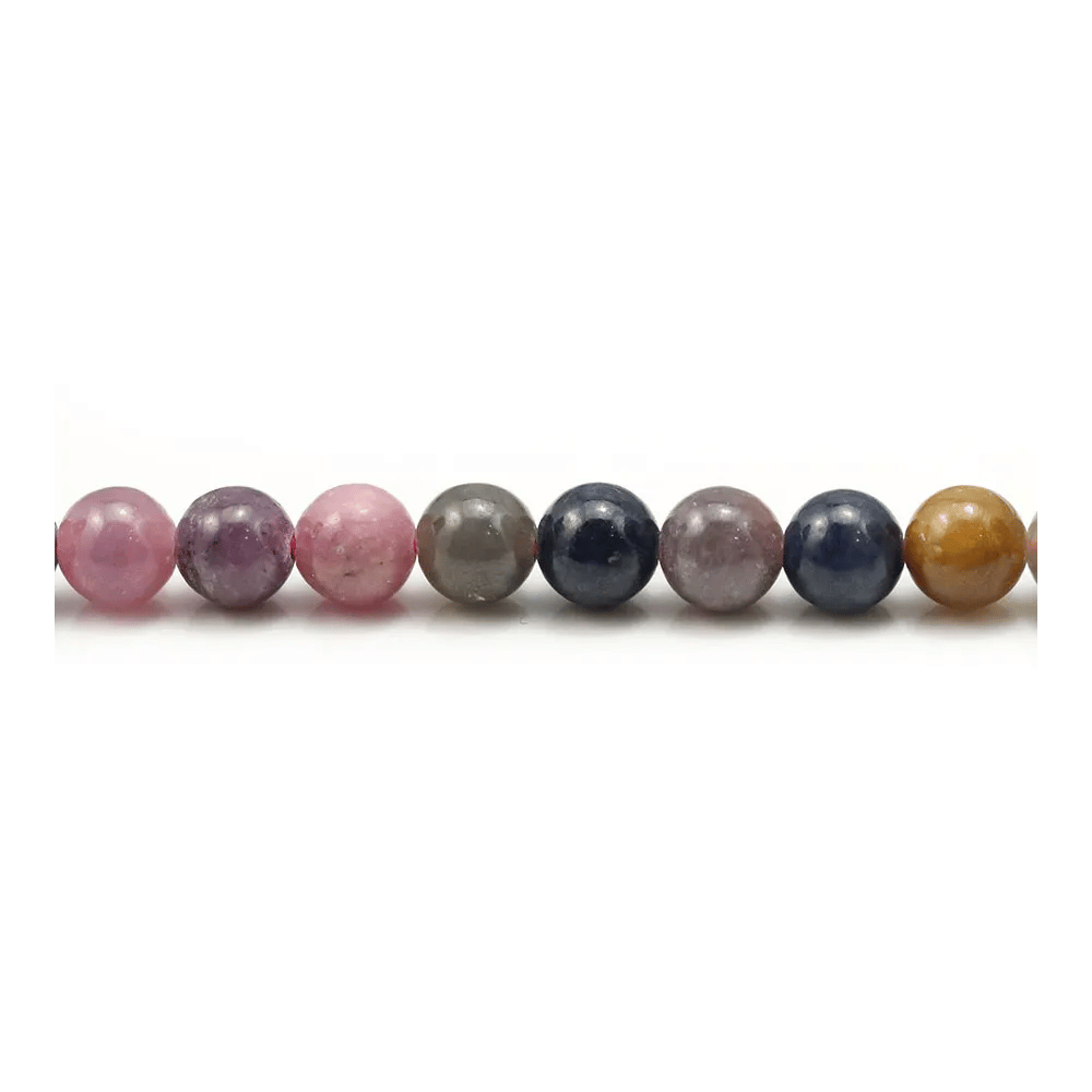 Mélange de rubis et saphir, de forme ronde, 6mm x 40cm