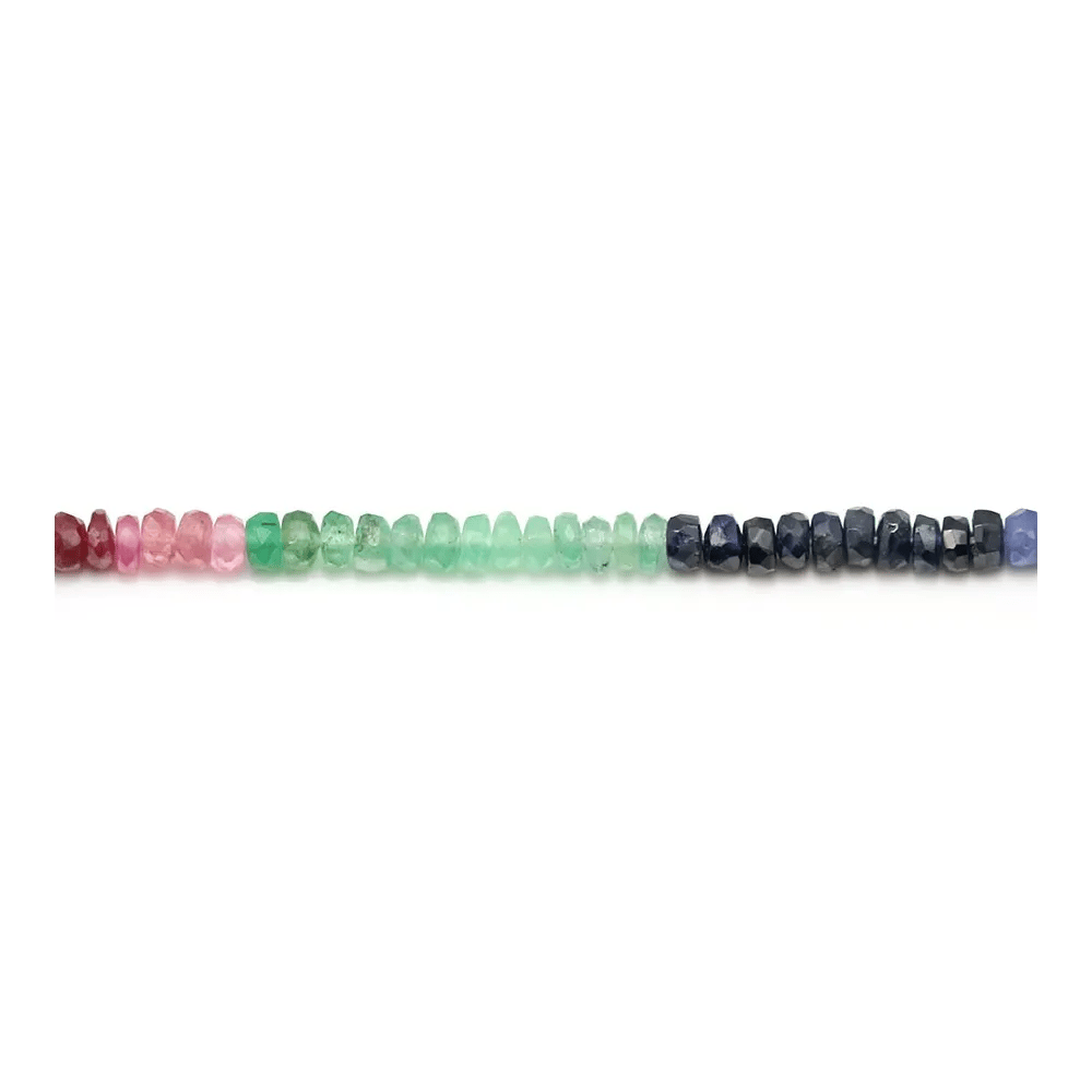 Rubis & Saphirs & Emeraude en rondelle facetté 3.5x4.4-2.3x3.1mm x 1pc