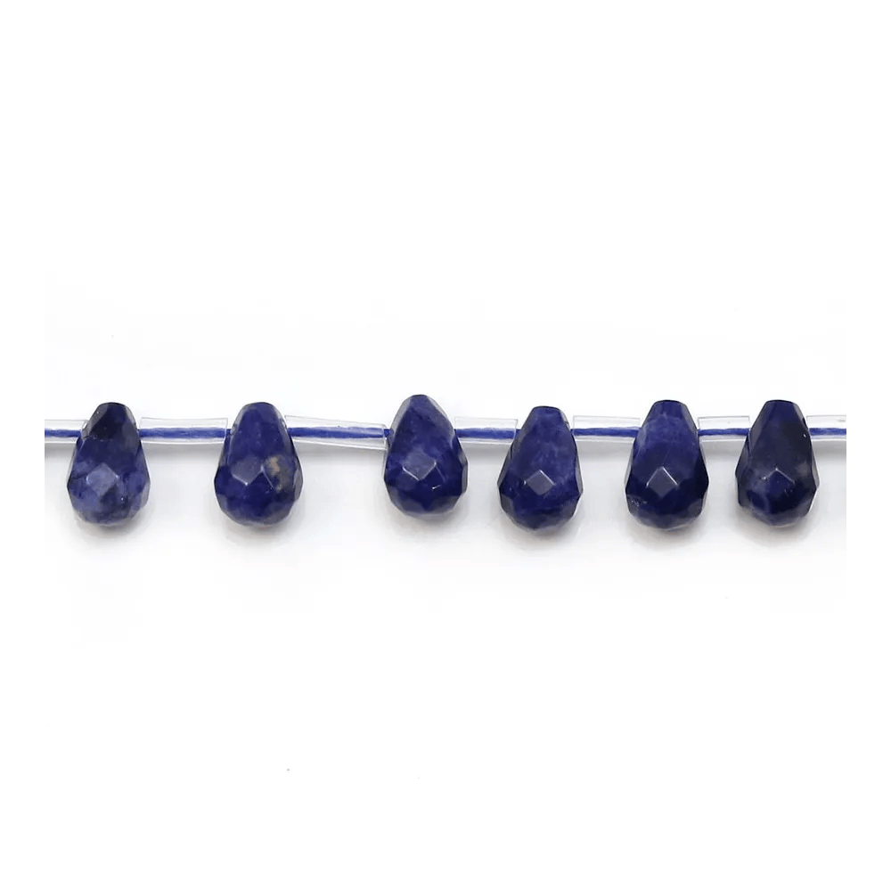 Sodalite en forme de goutte facetté 6x9mm x 4pcs