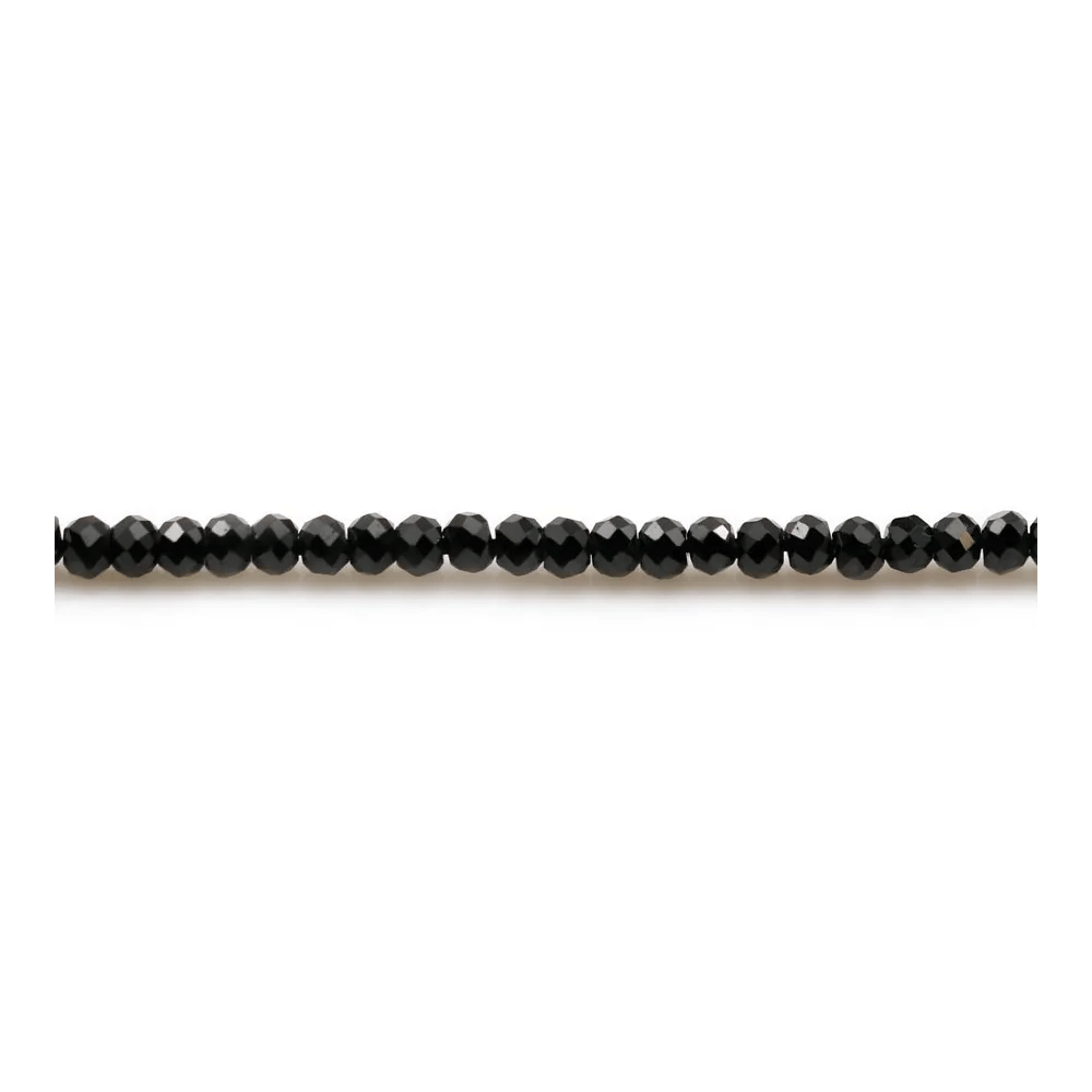 Spinelle noir rondelle facette 1.6x2.2mm x 40cm