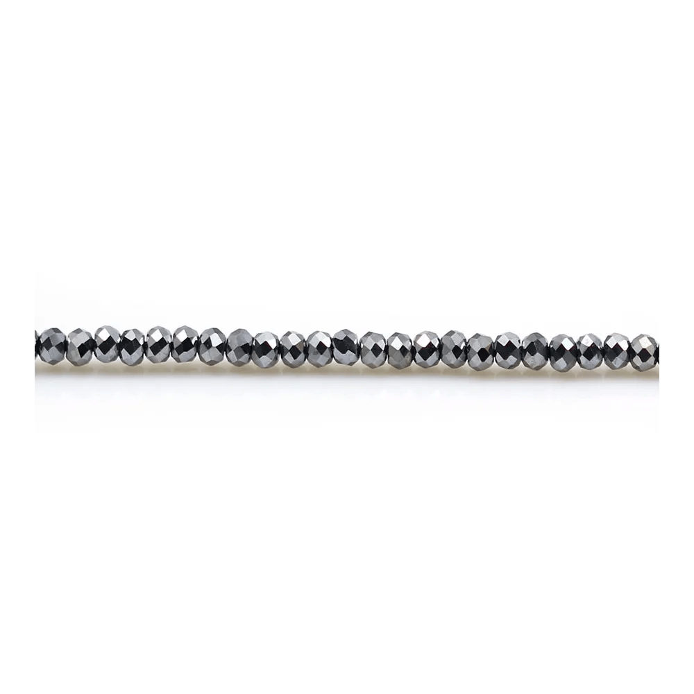 Terahertz de couleur grise, en forme de rondelle facetté, 1.2 * 1.8mm x 39cm