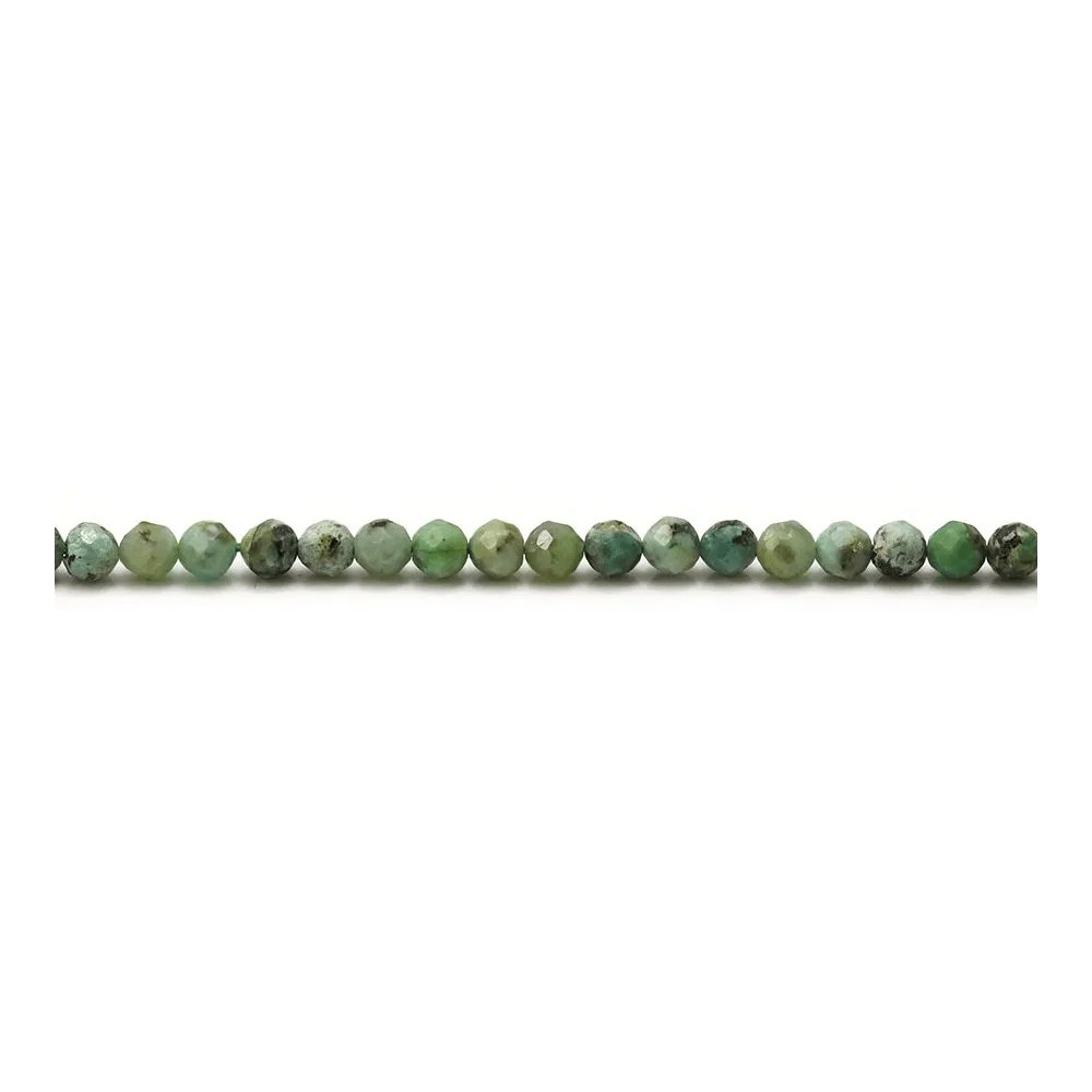 Turquoise africaine de forme ronde facetté, 3mm x 20pcs