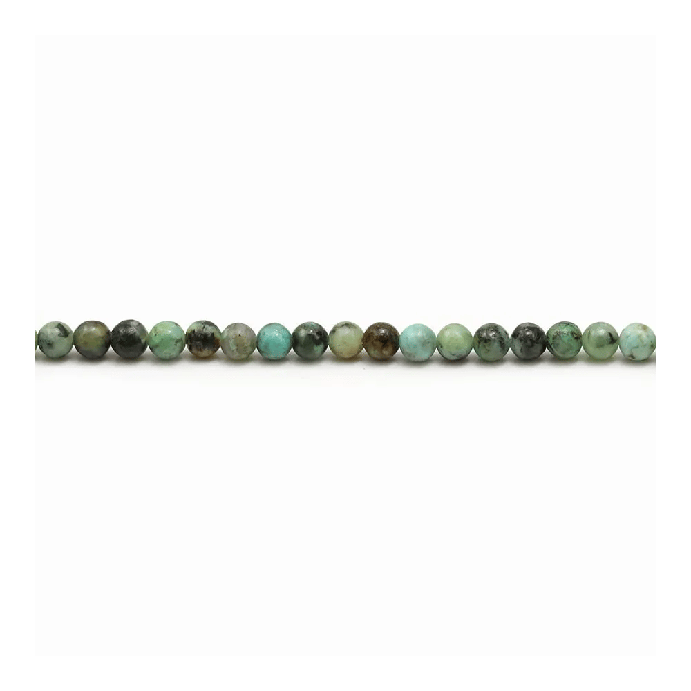 Turquoise africaine de forme ronde facette, 3mm x 40cm