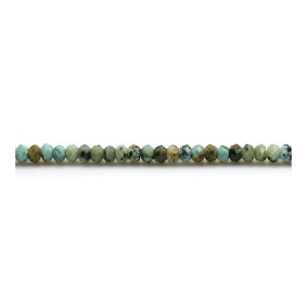 Turquoise africaine, en forme de rondelle facetté, 2 * 3.5mm x 39 cm