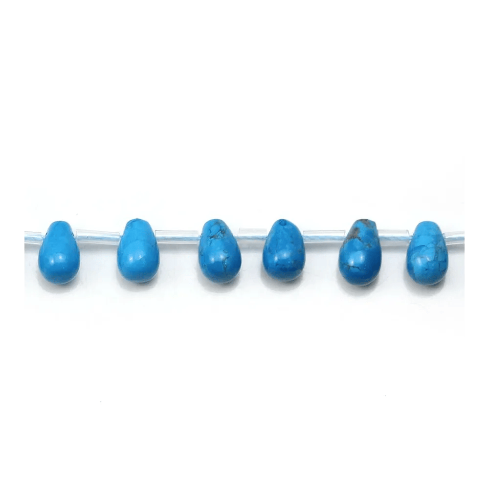 Turquoise reconstitué, en forme de goutte, mesurant 6x9mm x 4pcs