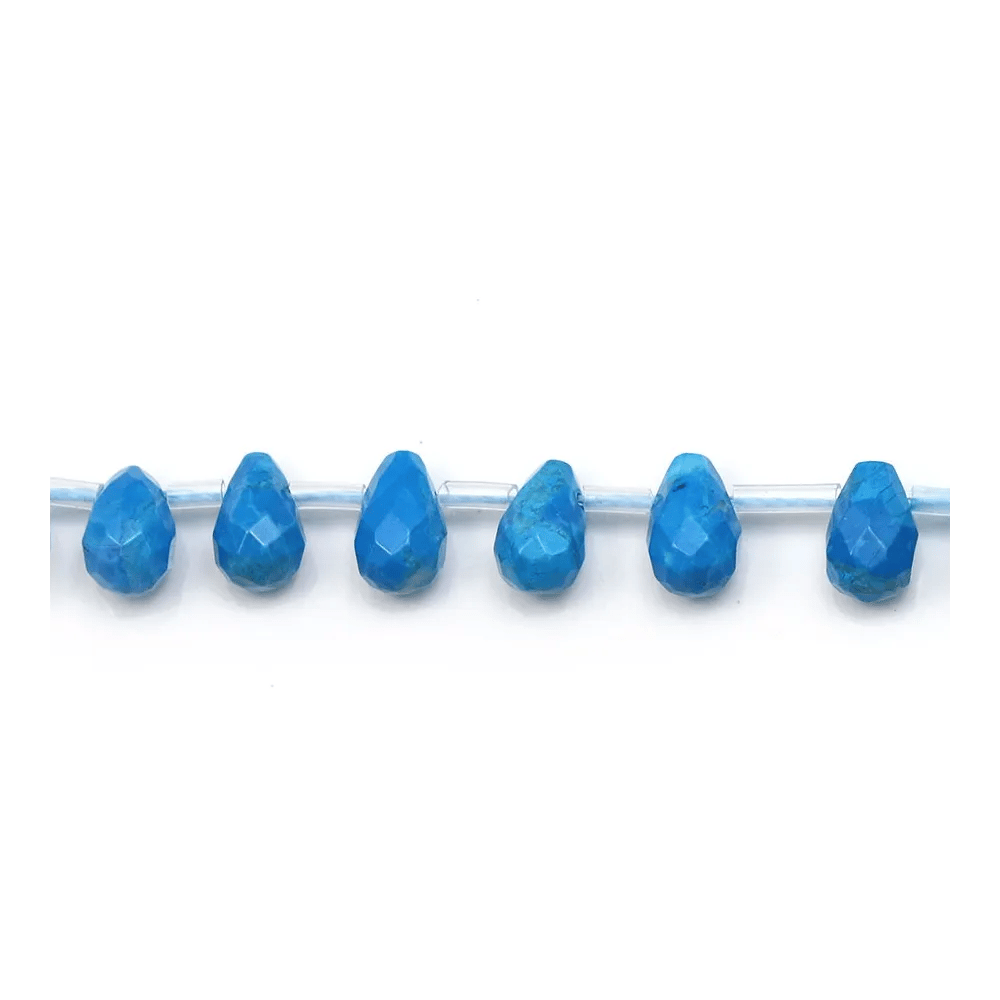 Turquoise reconstitué, en forme de goutte facetté 6x9mm x 4pcs
