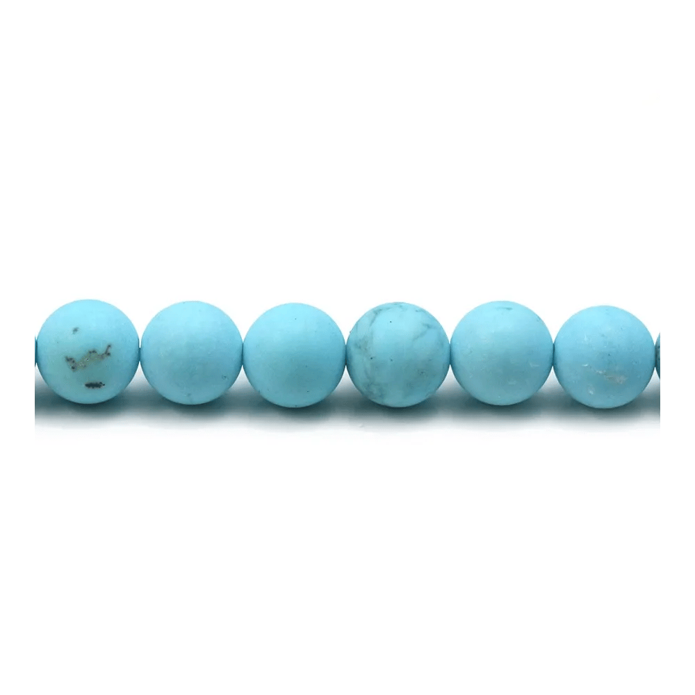 Turquoise reconstitué matte de forme ronde, mesurant 8mm x 10pcs