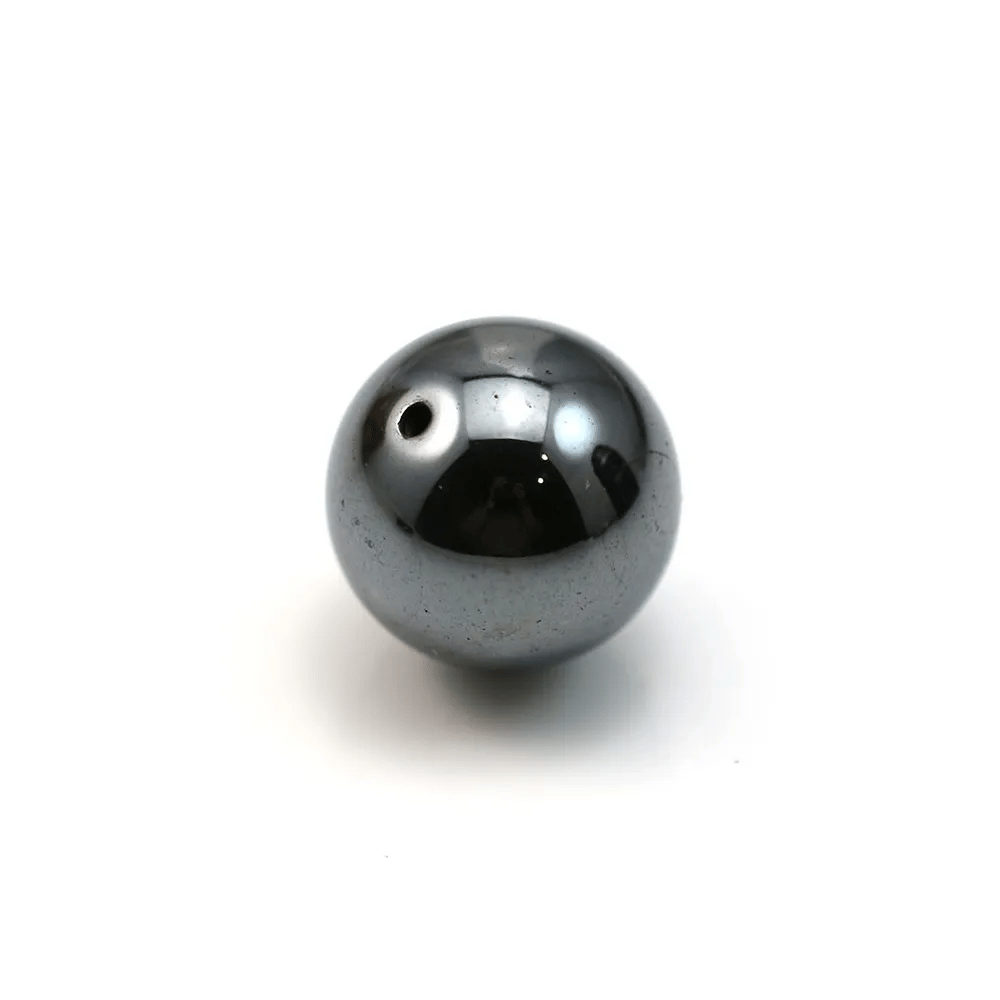 Round hematite half drilled 12mm x 2pcs