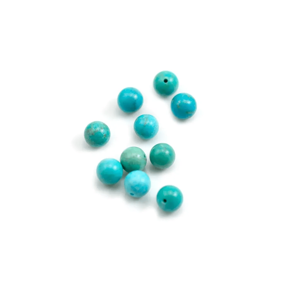 Turquoise semi-percé rond 6mm x 1pc 