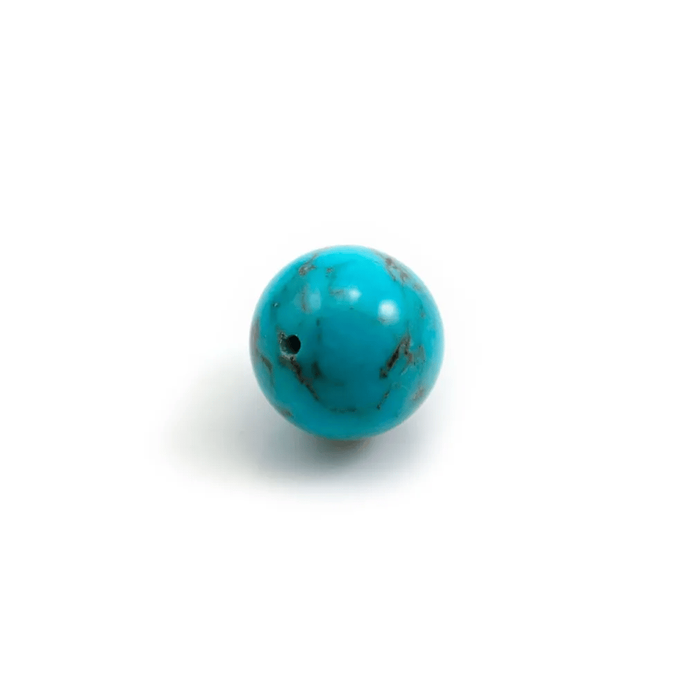 Aquamarine half drilled round 6mm x 2pcs 