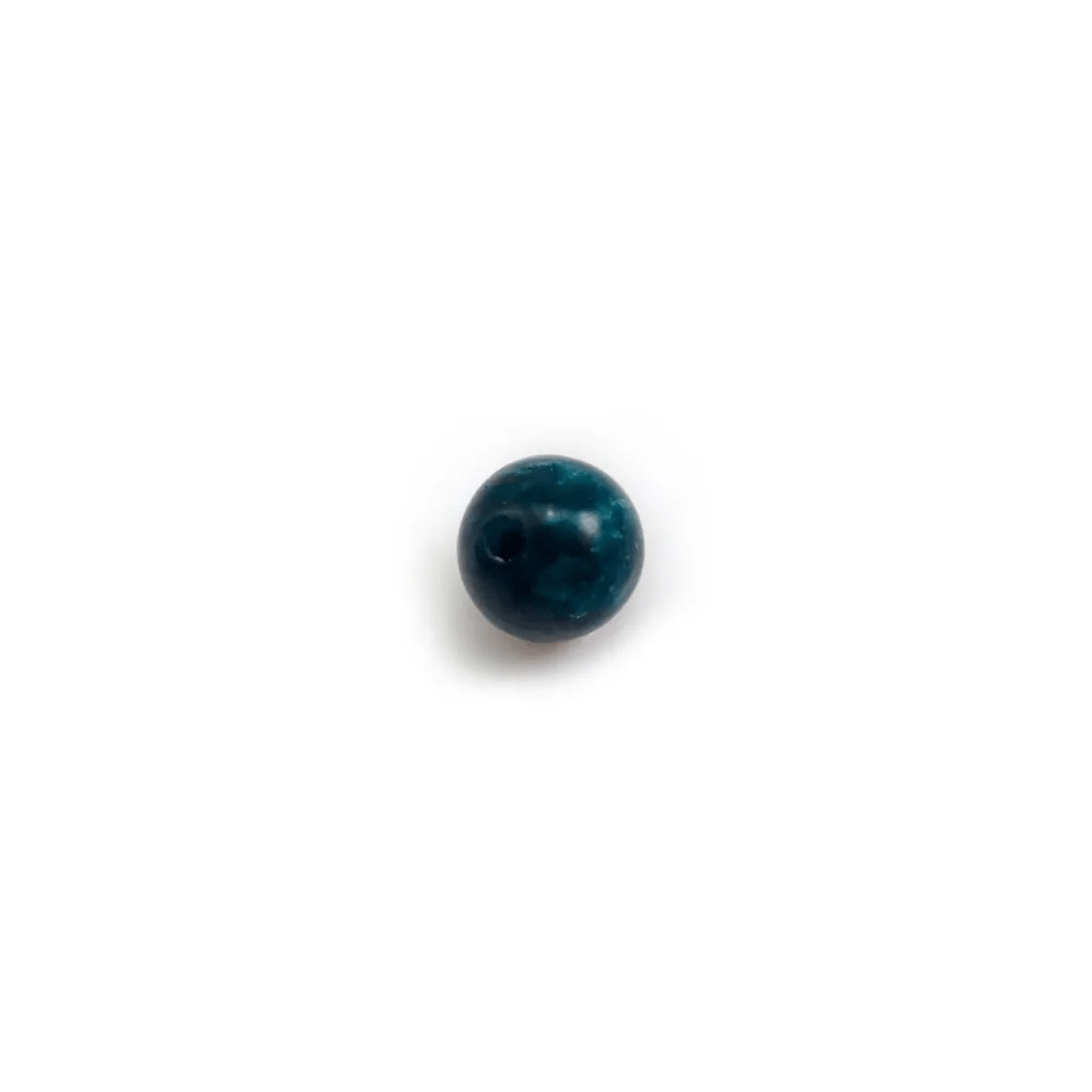 Apatite, in blue color, half drilled, round 6mm x 4pcs