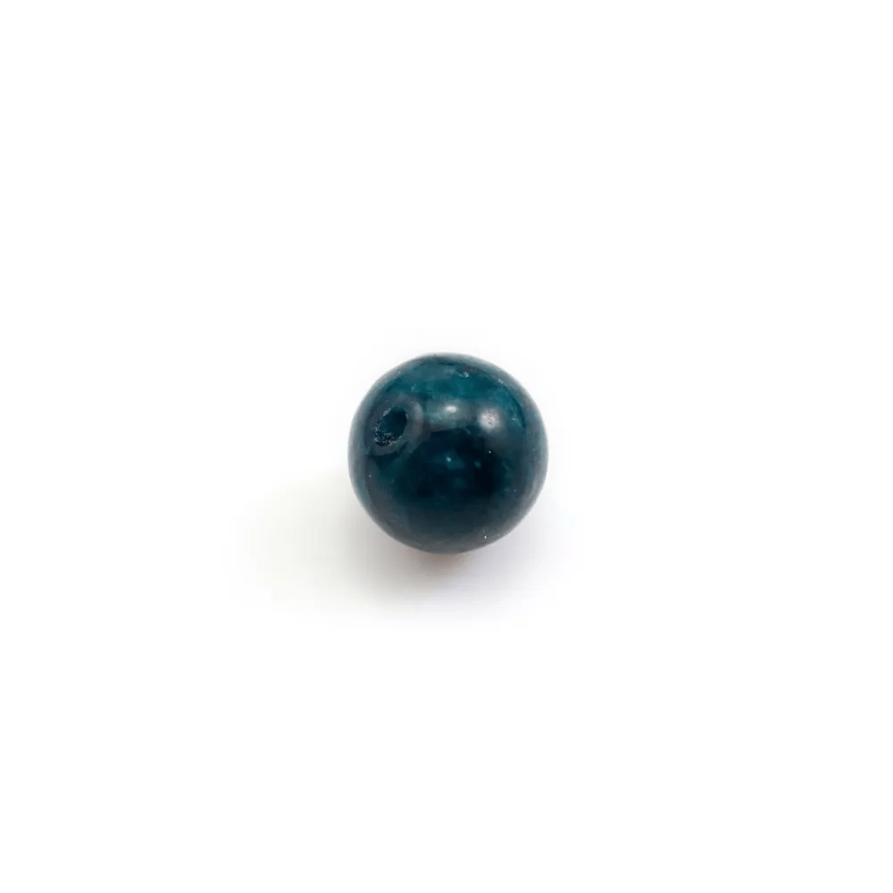 Apatite, de couleur bleu, semi-percé, de forme ronde 8mm x 2pcs