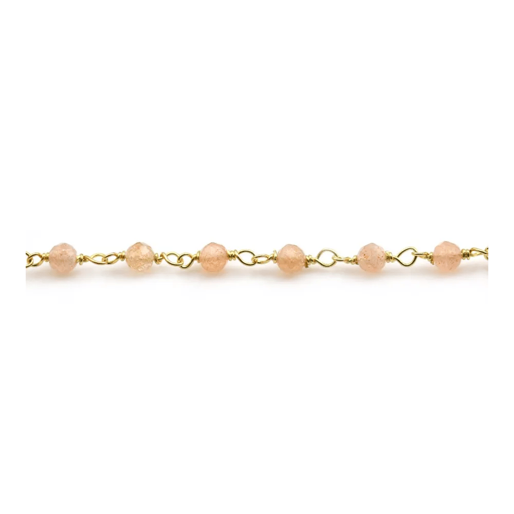 Gold Plated Silver Chain Carnelian with  of  3-4mm x 20cm 