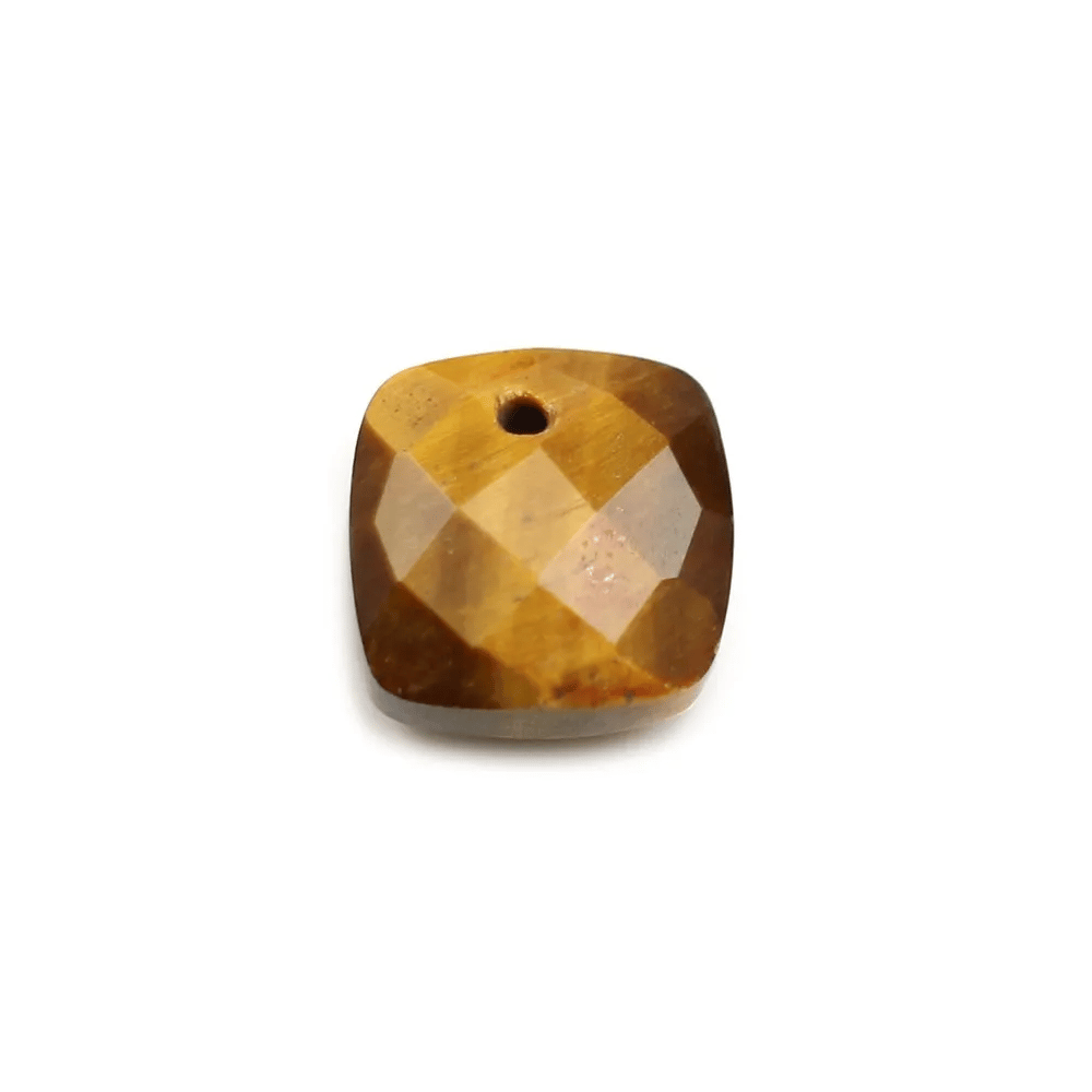 Square faceted tiger eye pendant 10mm x 1pc