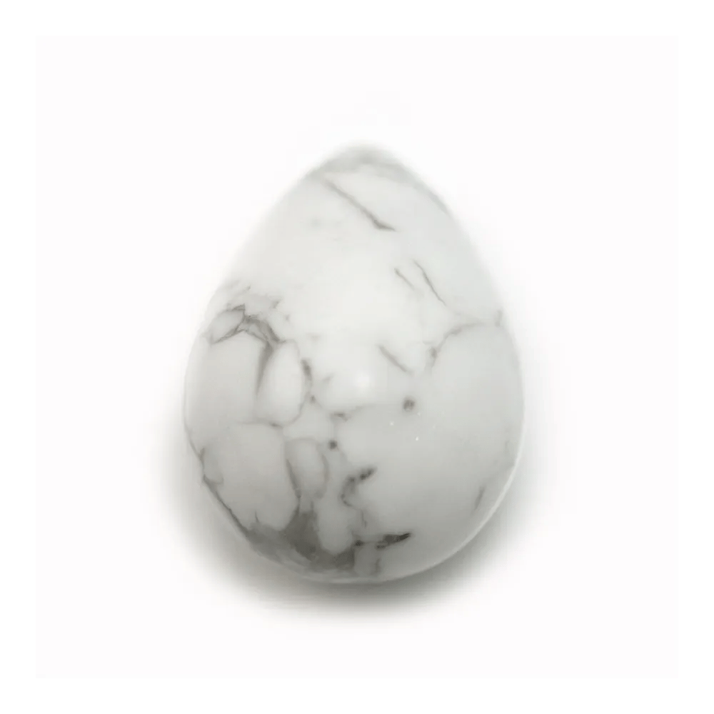 Pendentif d'howlite, semi-percé, en forme de goutte, 15x20mm x 1pc