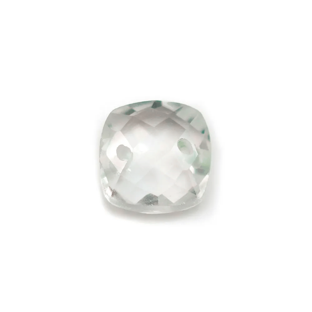 Intercalaire en cristal de roche avec 2 trous 10mm x 1pc