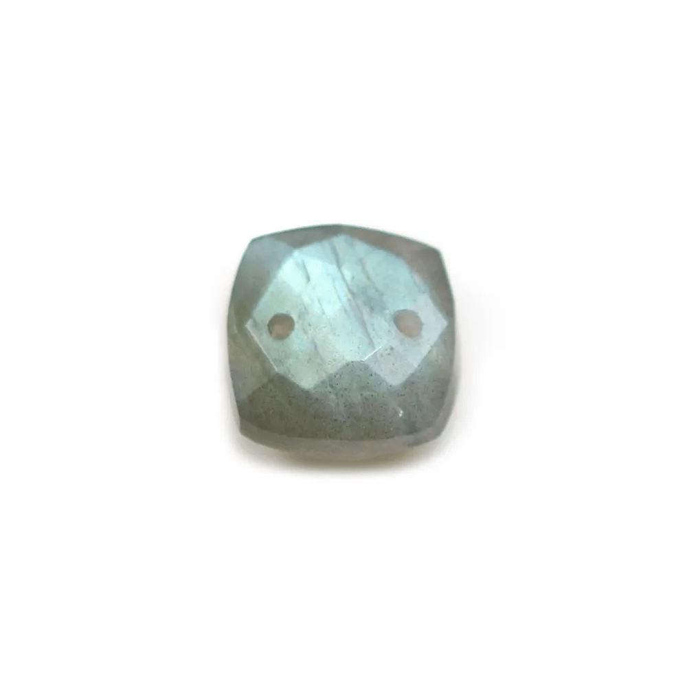 Intercalaire en labradorite facetté avec 2 trous 10mm x 1pc