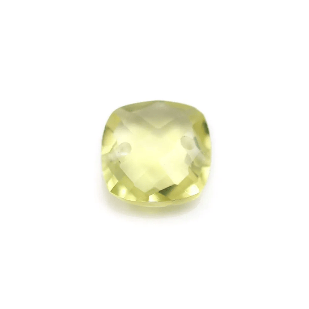 Intercalary in lemon quartz faceted with 2 holes 10mm x 1pc