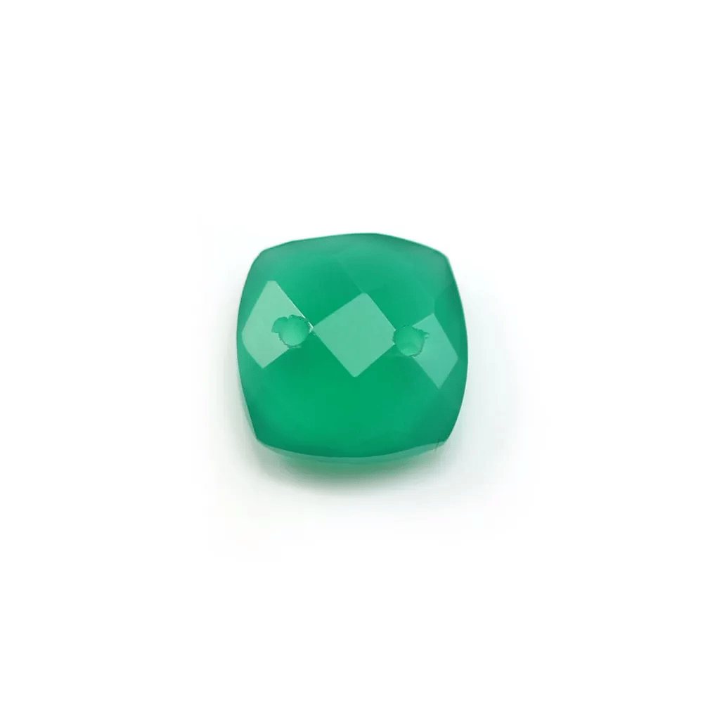 Intercalaire en agate verte avec 2 trous 10mm x 1pc