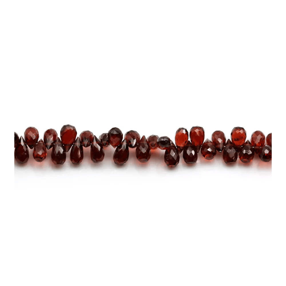 Grenat briolette  5x8mm-6x9mm x 20cm
