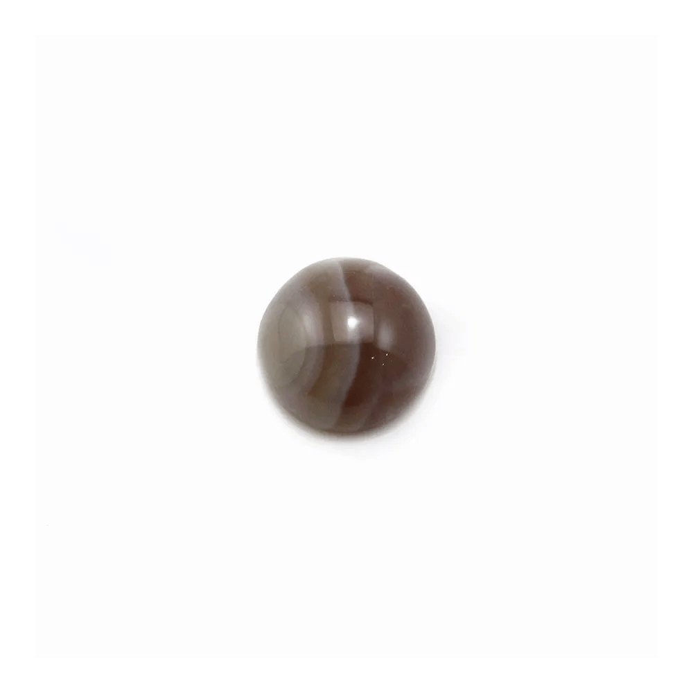 Cabochon agate du boswana, de forme ronde, 8mm x 4pcs