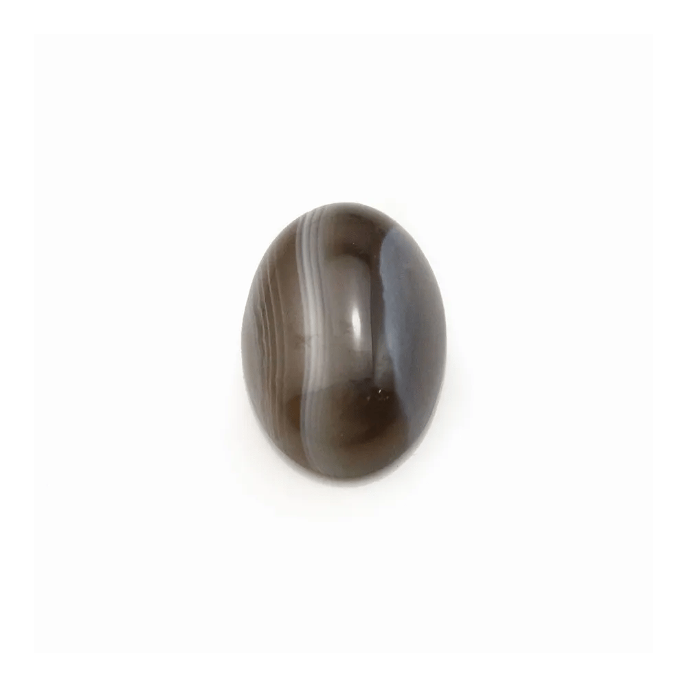 Cabochon agate du boswana, de forme ovale, 10x14mm x 2pcs