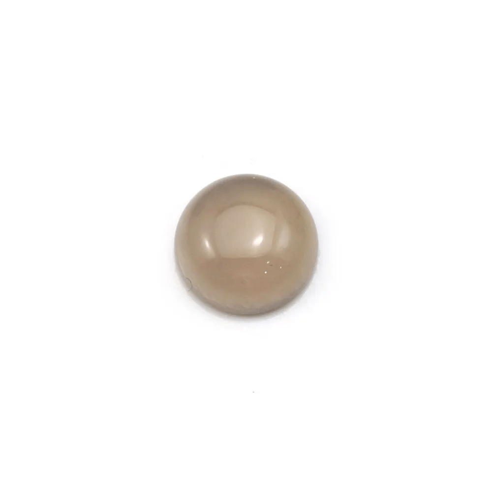 Cabochon agate grise, de forme ronde, 10mm x 4pcs
