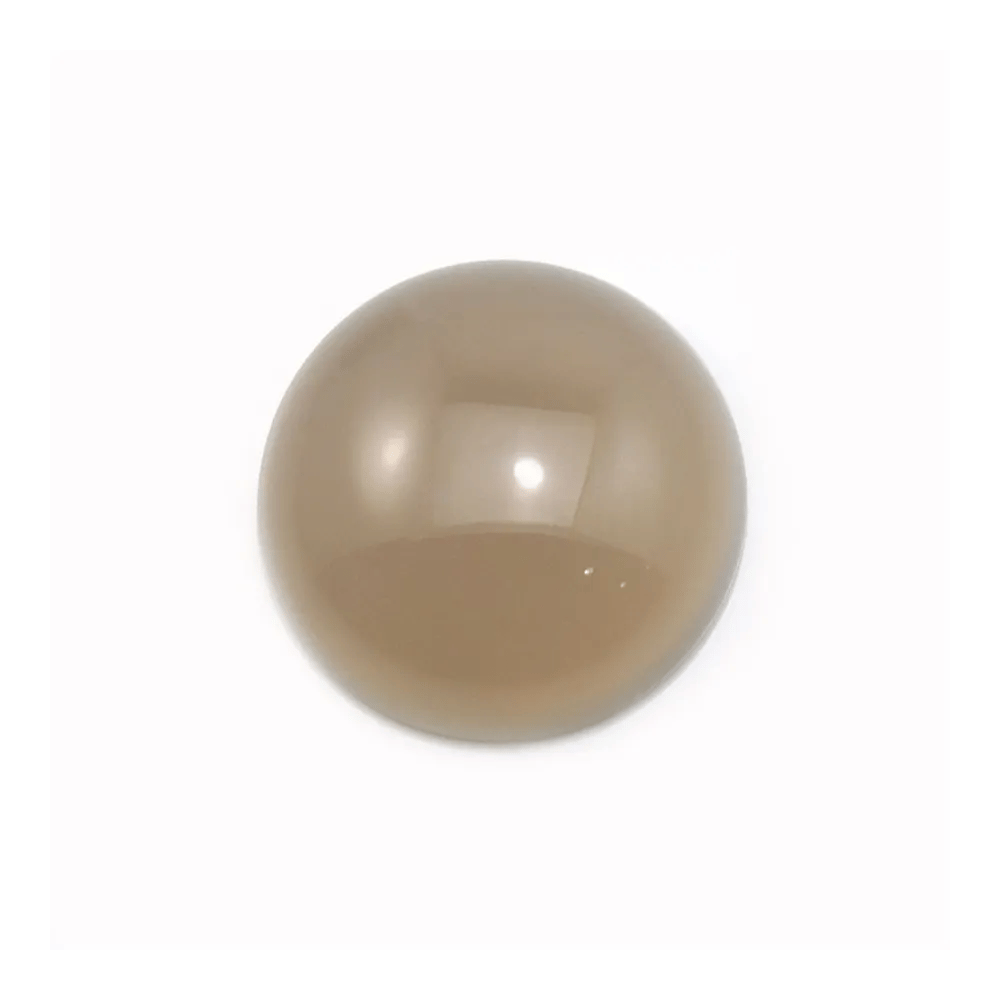 Cabochon of grey agate, in round shape, 16mm x 4pcs