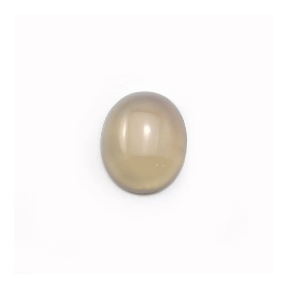 Cabochon d'agate grise, de forme ovale, 10x12mm x 6pcs