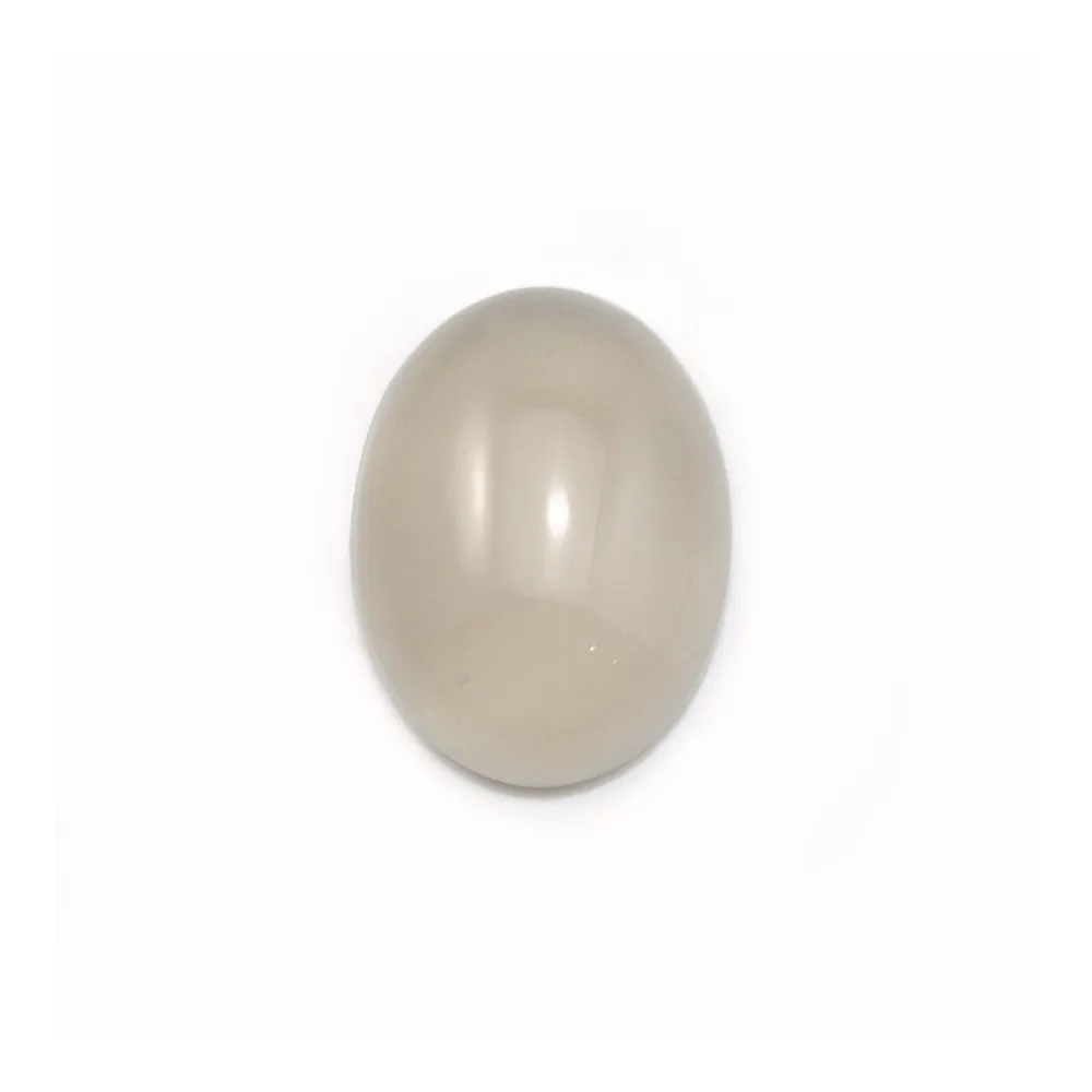 Cabochon d'agate grise, de forme ovale, 12x16mm x 2pcs
