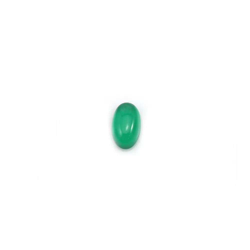 Cabochon d'agate, de forme ovale, de couleur verte, 3 * 5mm x 4pcs