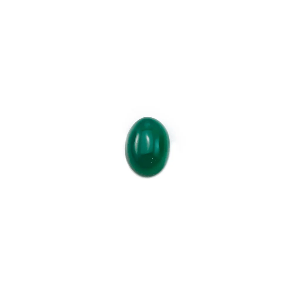 Cabochon agate vert ovale 5x7mm x 4pcs