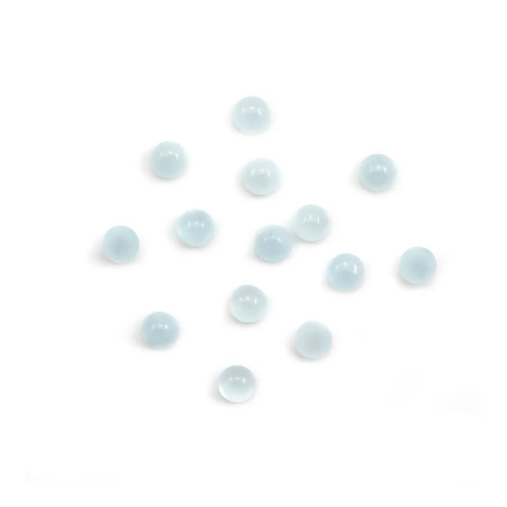 Cabochon aquamarine  round 8mm x 1pc