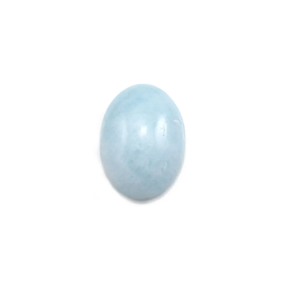 Aquamarine oval-shaped cabochon measuring 10x14mm x 1pc