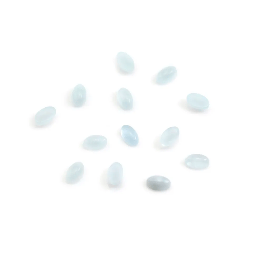 Cabochon aigue marine ovale 3x5mm x 4pcs