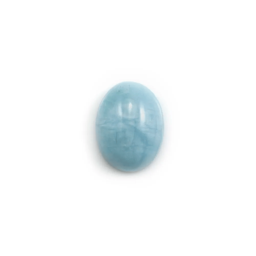 Cabochon d'aigue marine, de forme ovale, mesurant 12x16mm x 1pc