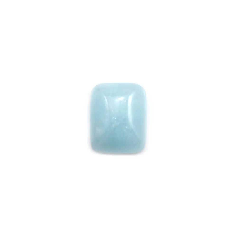 Cabochon aigue marine,en forme de rectangle 8x10mm x 1pc