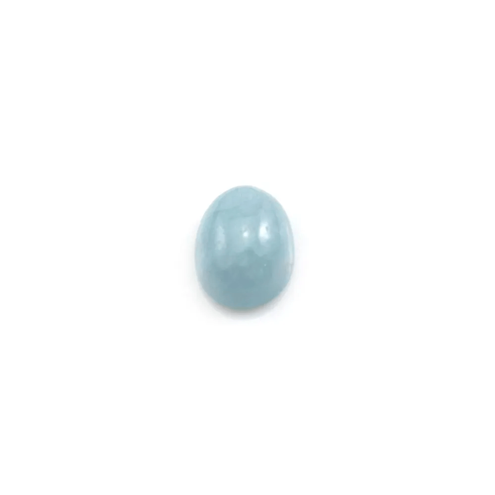 Cabochon d'aigue marine, de forme ovale, 6x8mm x 2pcs