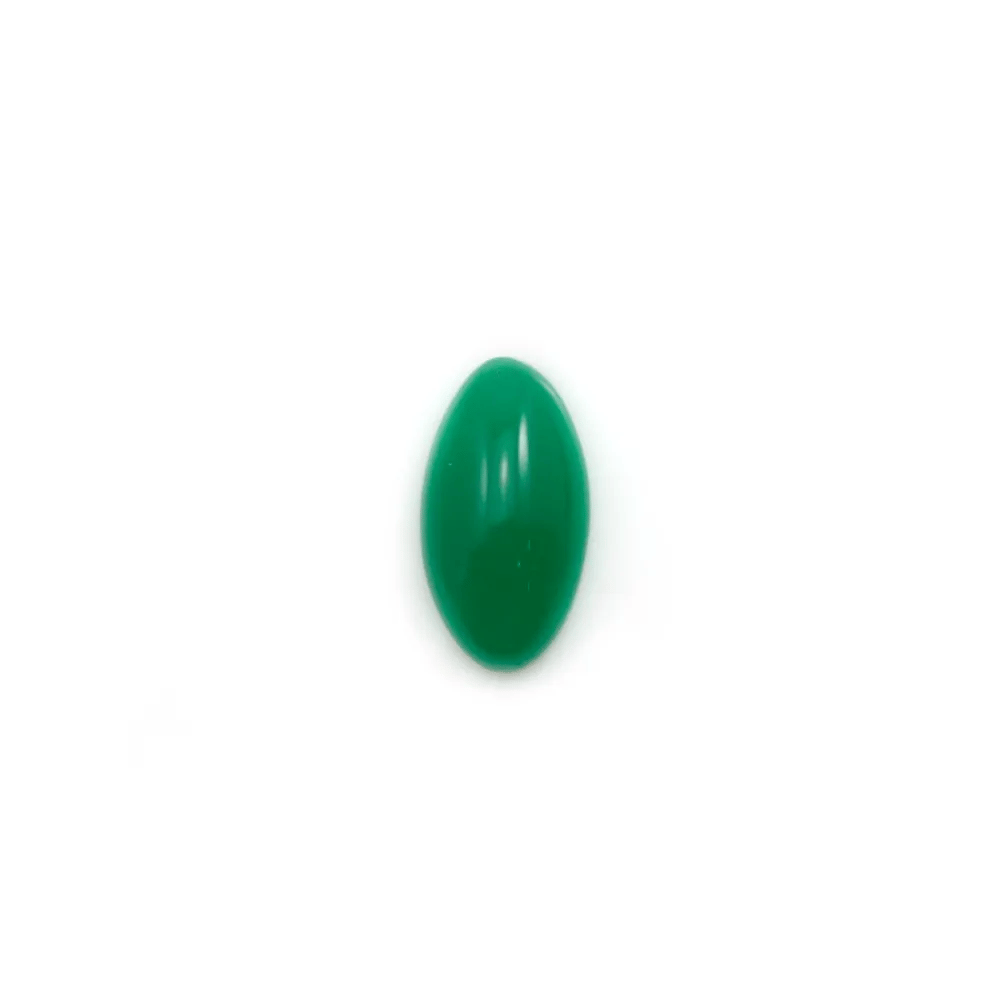Cabochon d'aventurine verte, qualité A+, de forme ovale pointue, 5x10mm x 1pc