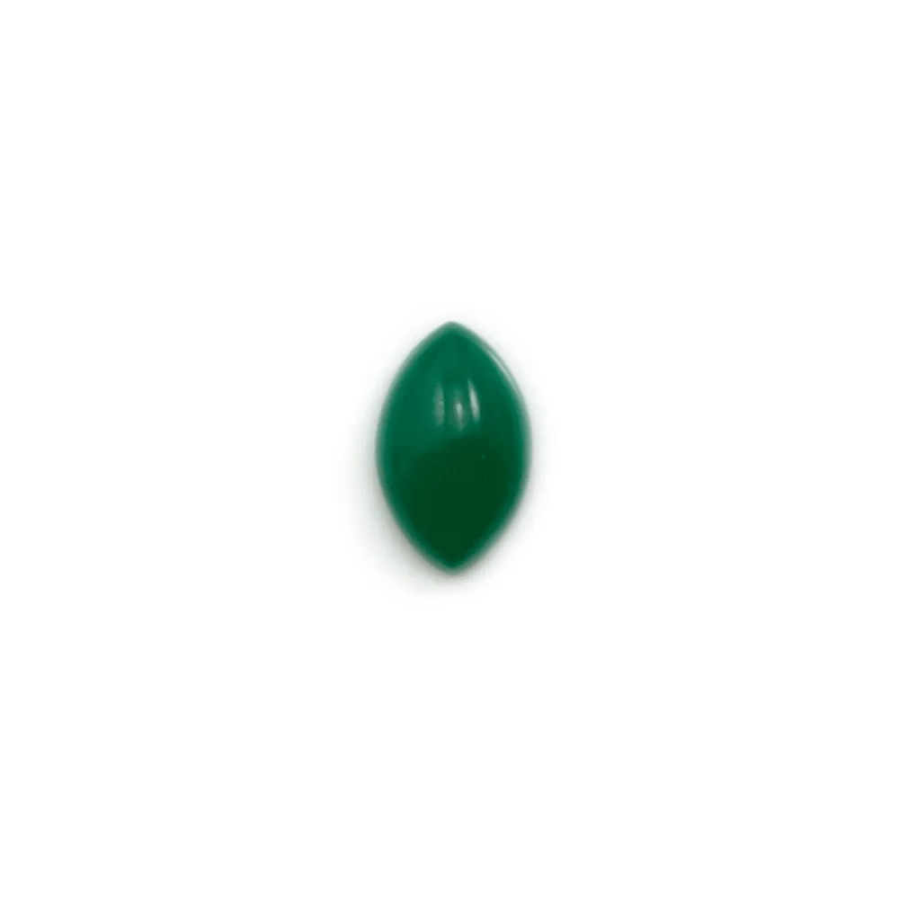 Cabochon d'aventurine verte, qualité A+, de forme ovale pointu, 6x10mm x 1pc