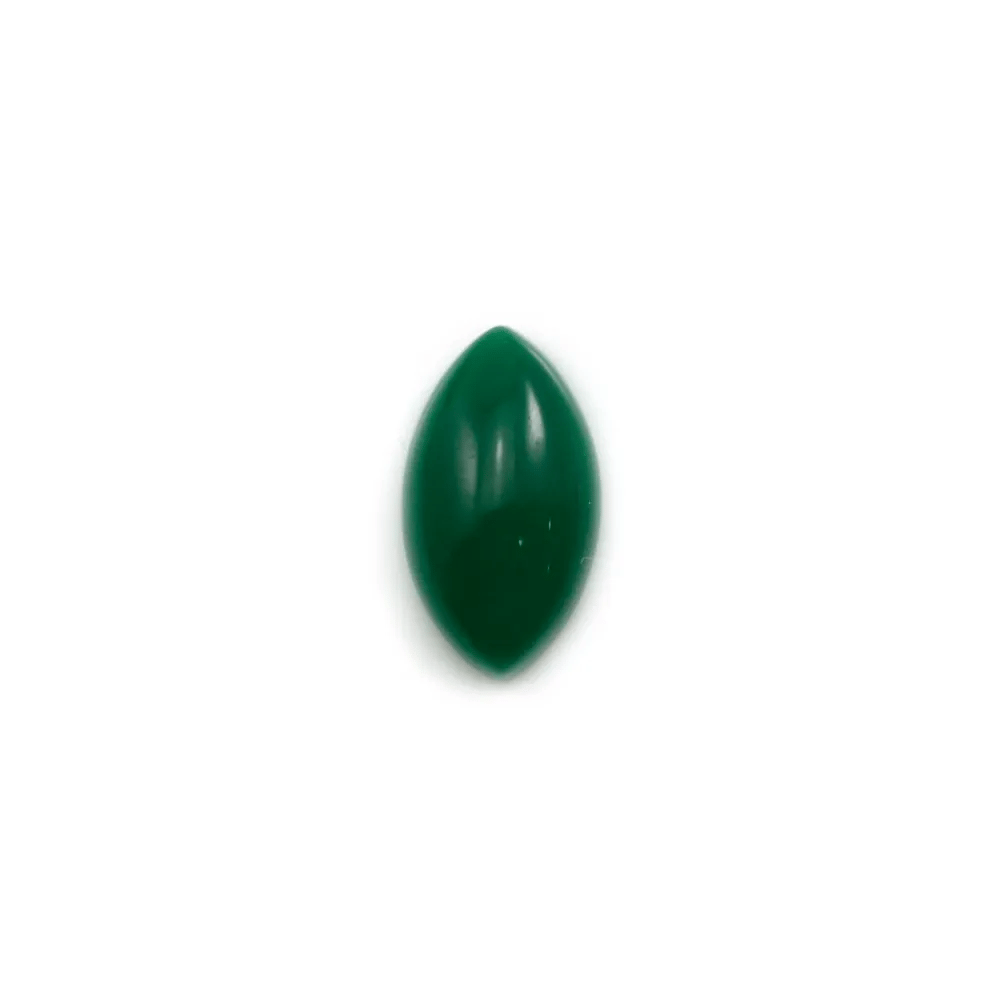 Cabochon d'aventurine verte, qualité A+, de forme ovale pointue, 8x14mm x 1pc