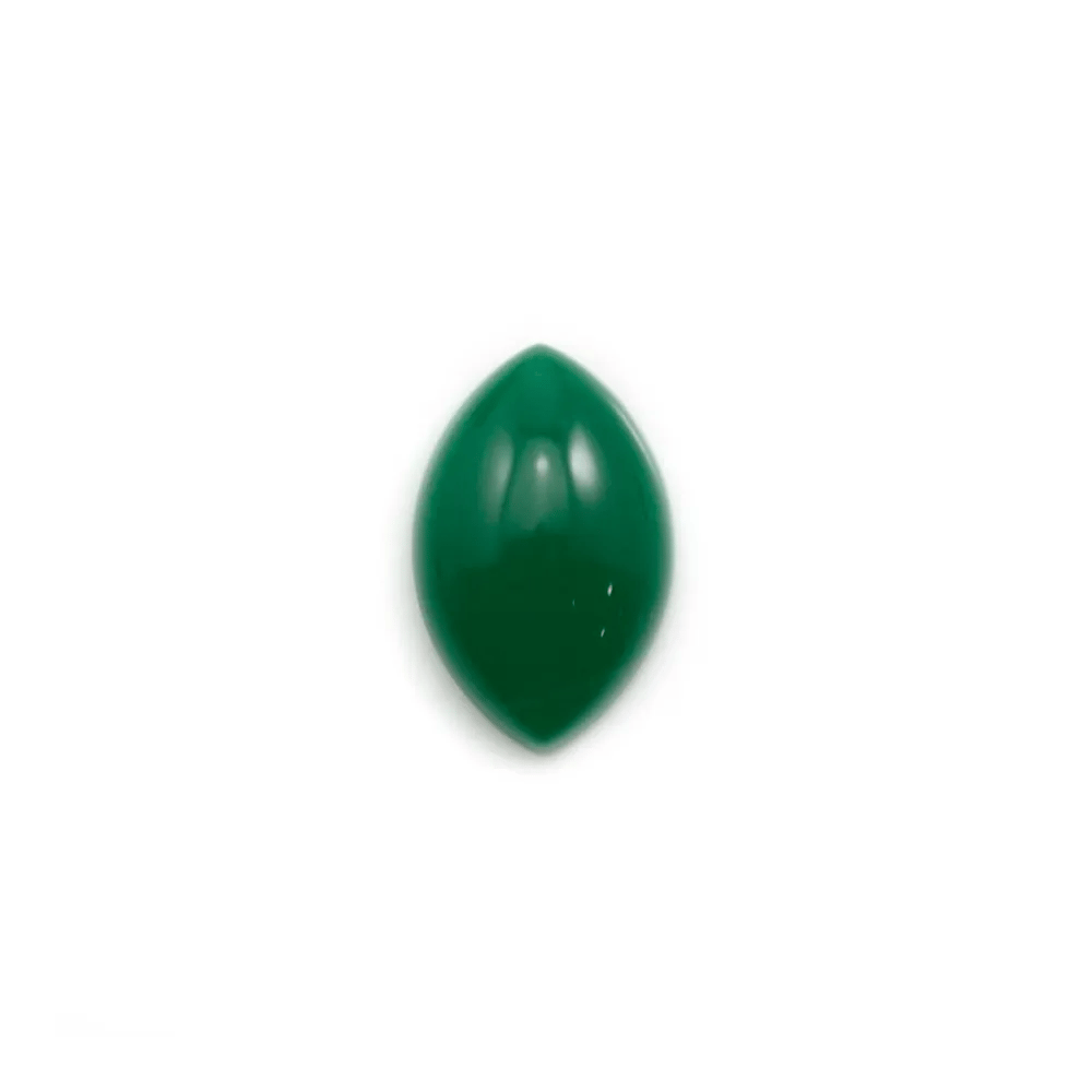 Cabochon d'aventurine verte, qualité A+, de forme ovale pointue, 9x14mm x 1pc